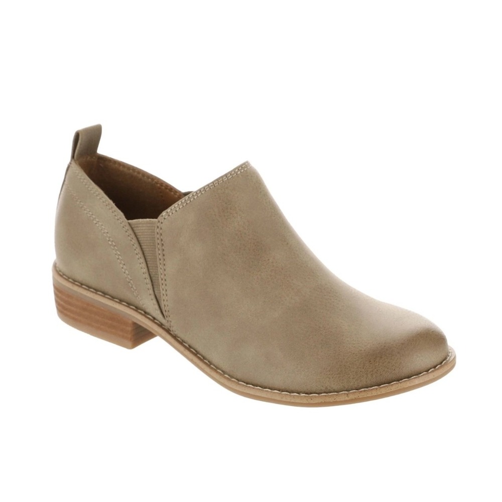 Eurosoft Maple Slip On Booties Womens 8.5 M Taupe Excellent Low Block Heel